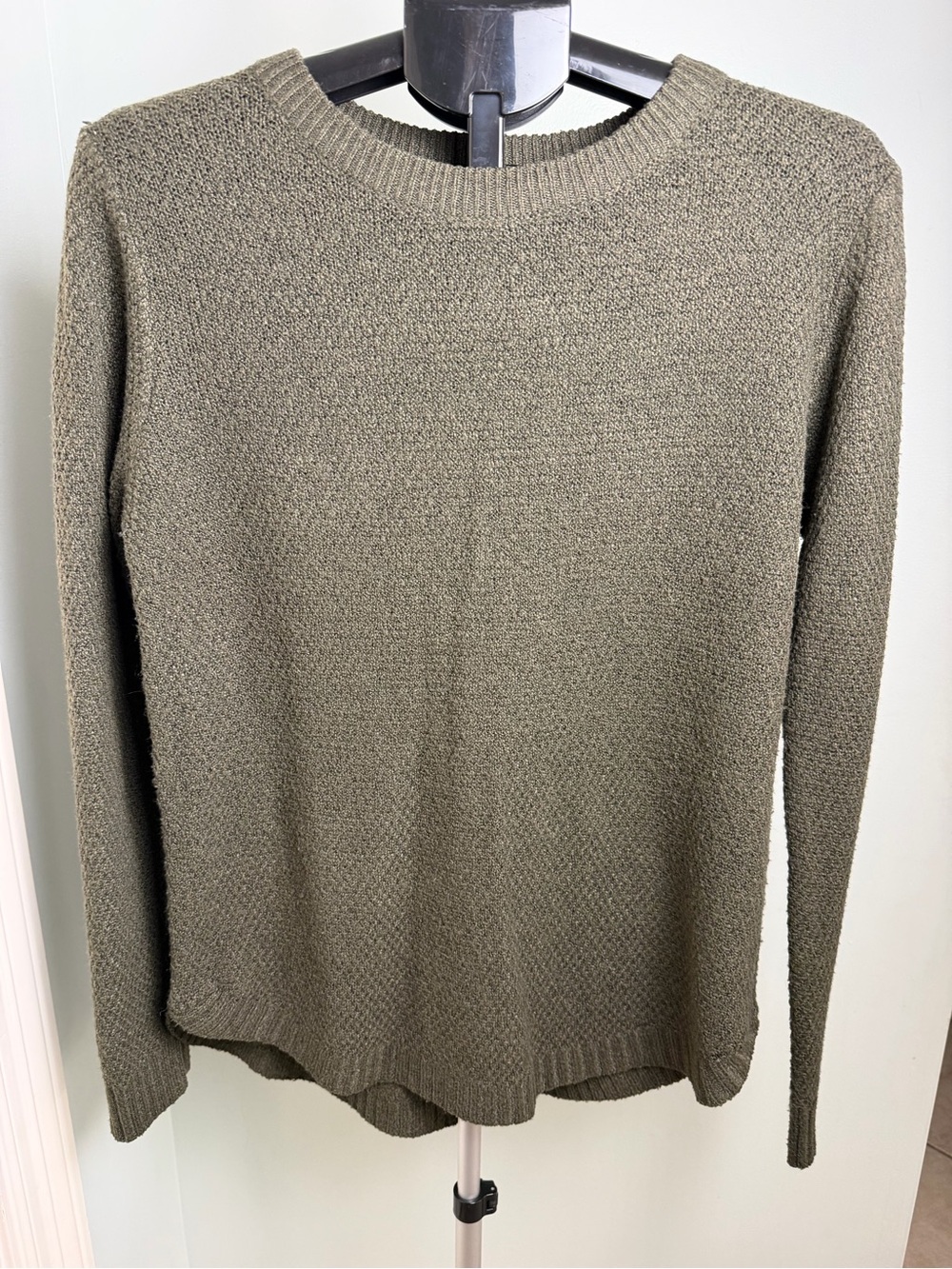 Pink Clover Olive Green Textured Knit Crewneck Sweater Size L